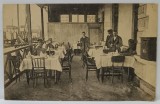 DEJ ( DES ) , OFITERI SI CIVILI LA MASA PE TERASA RESTAURANTULUI GARII , CARTE POSTALA , INCEPUTUL SEC. XX