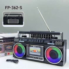 Aparat radio retro, portabil, bluetooth, incarcare solara, 10W, AUX, FM, AM,