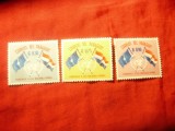 Serie Paraguay 1960 - ONU , Drapele , 3 valori , fara posta aeriana, Nestampilat