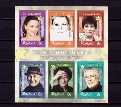 RO 2017 LP 2175a &amp;quot;Stele ale scenei si ecranului&amp;quot; , serie in bloc/colita 717 ,MNH foto