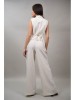 PANTALONI COSTUM CU DUNGI NEGRE VENEZIA S Ivory, M