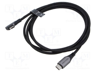 Cablu USB 2.0 VENTION nichelat 1,5m negru cu cositorit textilă foto