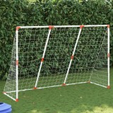 Gossi poarta de fotbal pentru copii cu mingi 2-in-1 alb 184x64x124 cm