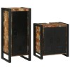Set de mobilier pentru baie cu ușă 2 pcs Lemn recuperat solid