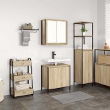 vidaXL Set mobilier de baie, 2 piese, stejar sonoma, lemn prelucrat