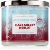 Bath &amp; Body Works Hello Beautiful + Black Cherry Merlot lum&acirc;nare parfumată 411 g