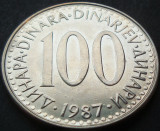 Moneda 100 DINARI / DINARA - RSF YUGOSLAVIA 1987 *cod 1532 = MODELUL MARE, Europa