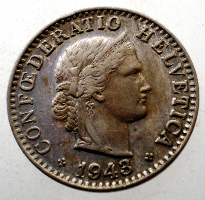 7.085 ELVETIA 20 RAPPEN 1943 B