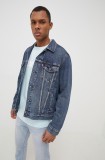 Levi&#039;s geacă din denim bărbați, culoarea bleumarin, de tranziție