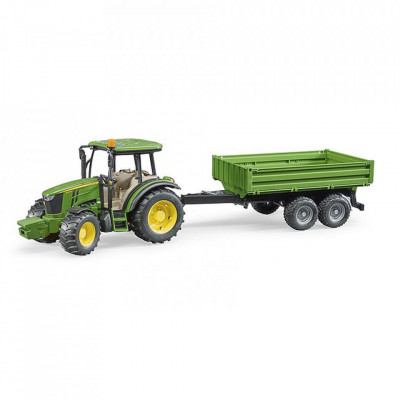 Bruder - Tractor John Deere 5115M Cu Remorca Basculabila foto