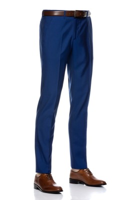 Pantaloni barbati slim albastru PT006 foto