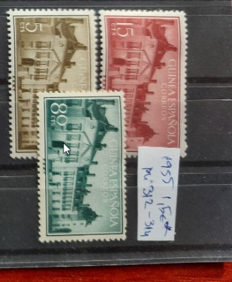 TS21 - Timbre serie Spania 1955 Mi312-314 Guinea Espaniola foto