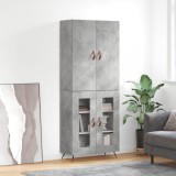 vidaXL Dulap &icirc;nalt, gri beton, 69,5x34x180, lemn compozit