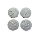 Set 4 capace jante Peugeot, 60mm pentru jante aliaj, Argintii