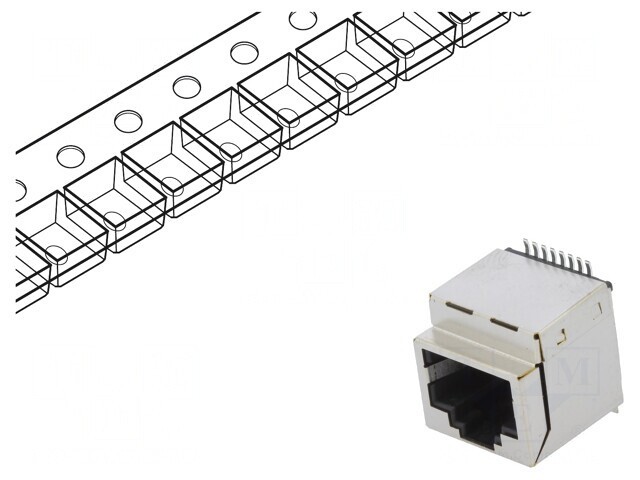 Soclu RJ45 Cat5 Ecranat 8p8c SMT Vertical
