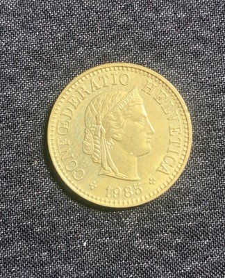 Moneda 5 rappen 1985 Elvetia foto