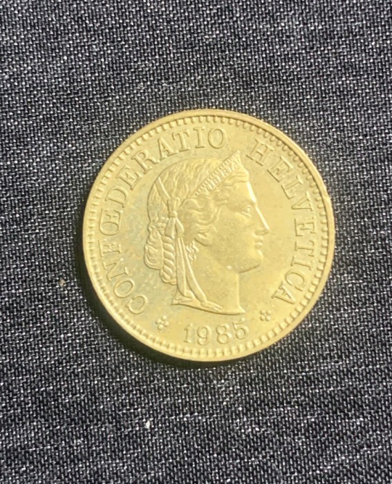 Moneda 5 rappen 1985 Elvetia