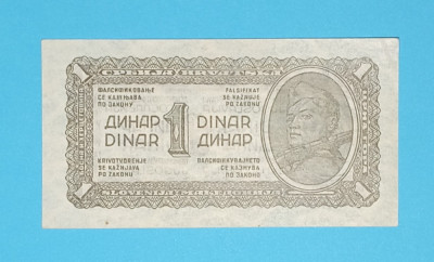 Iugoslavia 1 Dinar 1944 &amp;#039;Partizan&amp;#039; aUNC p#48 foto