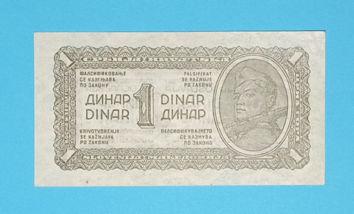 Iugoslavia 1 Dinar 1944 &#039;Partizan&#039; aUNC p#48