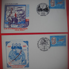 HOPCT PLIC 3391 SET 2 PLICURI 50 ANI STATIA POLARA -POLUL NORD -1987 ALBA IULIA