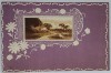 PEISAJ IN ANCADRAMENT FLORAL ART NOUVEAU , CARTE POSTALA, EMBOSATA , CLASICA