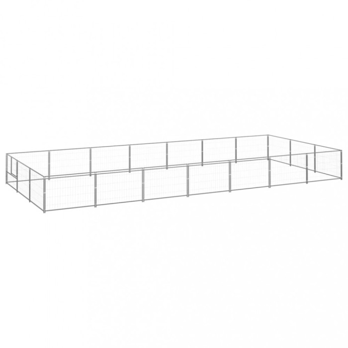 vidaXL Padoc pentru c&acirc;ini, argintiu, 21 m&sup2;, oțel