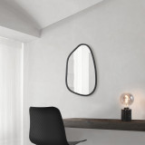 Oglinda de perete, en.casa, Filiano, 80 x 58 cm, MDF, negru mat, asimetrica HausGarden Leisure, [en.casa]