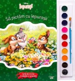 Disney Iepurasi. Sa pictam cu iepurasii. Carte de colorat cu pensula si acuarele - Litera