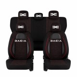 Set Huse Scaune Universale Racing Negru Personalizate cu Dacia Nou