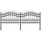 Cumpara ieftin Gard de gradina cu varf tip sulita, negru, 240x75 cm, otel vopsit in camp electrostatic