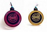 Lampa Oglinda LED Pablo LOGO FR0333 Volvo, 12-24V, Galben-Rosu, Laterala, Universala Stanga/Dreapta, Diametru 10cm