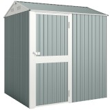 Outsunny Șopron metalic pentru unelte 3,5 m&sup2;, șopron &icirc;nalt &icirc;ncuiabil cu acoperiș &icirc;n două ape, ventilații, mănuși, 209 x 177 x 236 cm | Aosom Romania