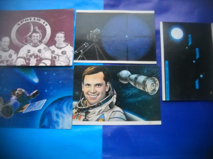 HOPCT LOT NR 919 DUMITRU PRUNARIU SI -COSMOS /SPACE -5 CARTI POSTALE-NECIRCULATE