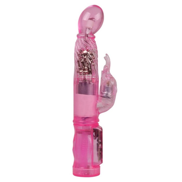Vibrator Cu Rabbit Happy Angel, Roz, 23 cm