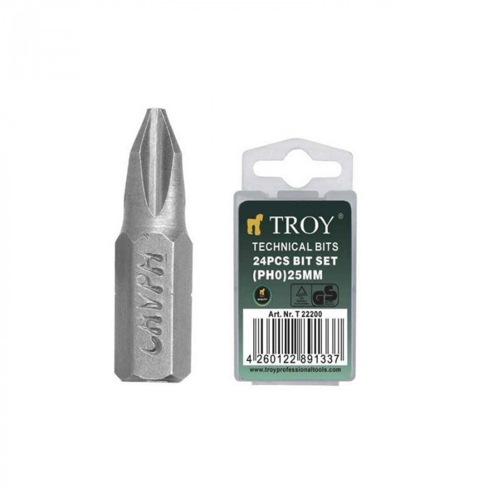 Set de biti Troy 22200, PH0, 25 mm, 24 bucati