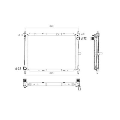 Radiator racire Nissan Micra, 06.2005-2010, Note, 2006-2013, Motorizare 1, 5 Dci 48/50/62/63/66kw Diesel, tip climatizare cu AC, cutie Manuala, diame foto