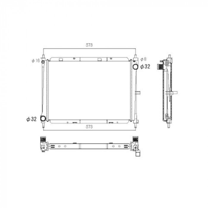 Radiator racire Nissan Micra, 06.2005-2010, Note, 2006-2013, Motorizare 1, 5 Dci 48/50/62/63/66kw Diesel, tip climatizare cu AC, cutie Manuala, diame