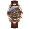 Ceas barbatesc Olevs Cronograf Data Quartz Analog Piele naturala