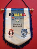 Fanion (oficial-protocol) meci fotbal ASTRA GIURGIU - POLITEHNICA IASI (etapa nr.5 PLAY-OUT sezonul 2020/2021)