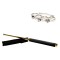 Set baston telescopic DEPOX&reg; 65 cm auriu si box craniu argintiu