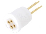 Soclu Tranzistoare TO18 THT Aurit PTFE 4 PIN