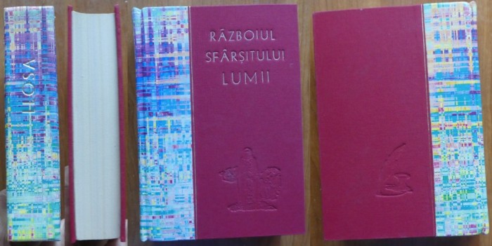 Mario Vargas Llosa, Razboiul Sfarsitului Lumii, Cartea Romaneasca, 1986, legatura bibliofila partial piele, design unic