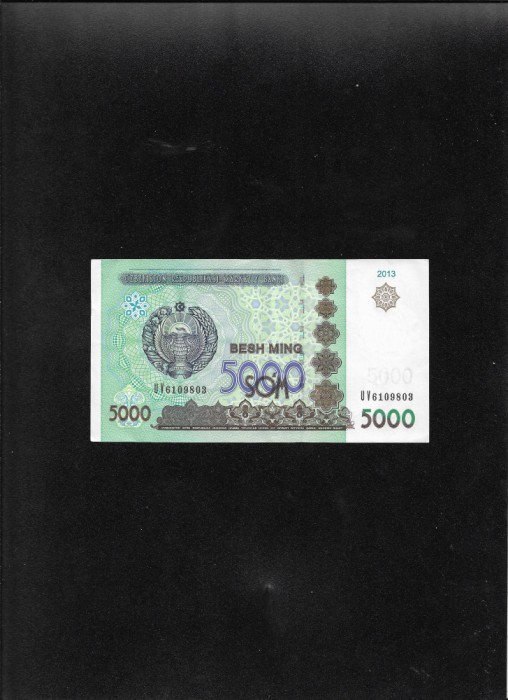 Uzbekistan 5000 Sum 2013 seria6109803 aunc