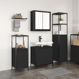 Set de mobilă pentru baie 3 piese vidaXL din lemn compozit stejar negru