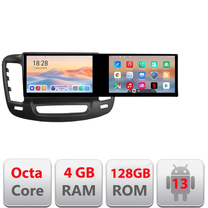 Navigatie Chrysler 200 2015-2019 Edotec 2 ecrane 8 core 4+128 21.6 inch Incell android Wifi 5Ghz gps internet Kit-200C CarStore Technology