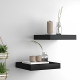 vidaXL Rafturi Perete Negre 2 buc 23x23.5 cm MDF Suspendate Design Modern