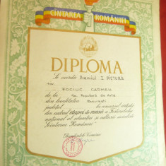 Diploma Cantarea Romaniei Premiul I Pictura Etapa de Masa