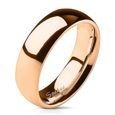Inel din oțel inoxidabil auriu roz - 6 mm - Marime inel: 62 foto