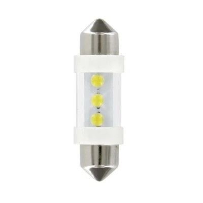 Bec tip LED 12V sofit cu 3 leduri 10x36mm SV85-8 (C5W) 2buc - Alb Garage AutoRide foto