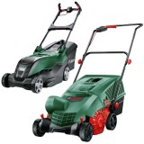 Bosch UniversalRake 900 + AdvancedRotak 40-650 - Aerator de gazon 900 W 32 cm 50 l + Masina de tuns iarba electrica 1700 W 40 cm 50 l